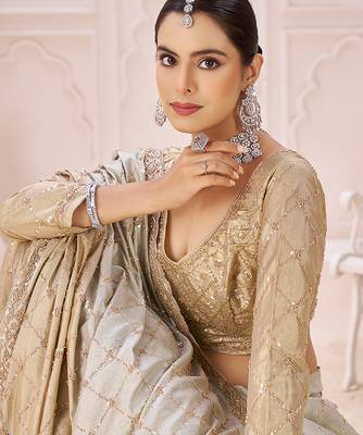 Gold embroidered banarasi saree 4