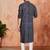 blue foil bandhani digital print rayon kurta with cream viscose pyjama | festive casual wear