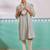 grey chikankari rayon kurta with cream pyjama & grey embroidered dupatta | complete festive set
