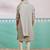 grey chikankari rayon kurta with cream pyjama & grey embroidered dupatta | complete festive set