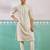 off white chikankari rayon kurta with cream fine satin pyjama | elegant festive set