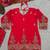 Elegant red embroidered saharara set with net dupatt