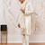 cream gold jacquard silk blend kurta pyjama set with white crushed dupatta | festive ethnic wear
