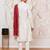 cream gold jacquard zari kurta with pyjama and maroon lace border dupatta set | 3-piece regal festive ethnic wear