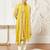 mustard floral embroidered georgette kurta with satin pyjama and dupatta set | 3-piece vibrant festive ethnic wear