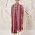 maroon floral embroidered georgette kurta with satin pyjama and dupatta set | 3-piece regal festive ethnic wear