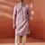 onion fendi silk mirror work embroidered kurta with cream satin pyjama | wedding