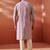 onion fendi silk mirror work embroidered kurta with cream satin pyjama | wedding