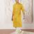 yellow embroidered fendi silk kurta pyjama set | wedding festive wear