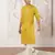 yellow embroidered fendi silk kurta pyjama set | wedding festive wear