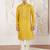 yellow embroidered fendi silk kurta pyjama set | wedding festive wear
