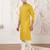 yellow embroidered fendi silk kurta pyjama set | wedding festive wear
