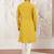 yellow embroidered fendi silk kurta pyjama set | wedding festive wear