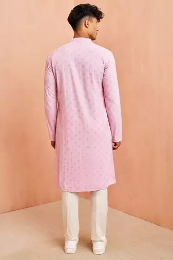 onion rayon chikankari sequin embroidered kurta pyjama set | festive party wear