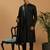 black silk blend kurta pyjama set with mirror work dupatta | 3-piece festive wear