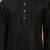black silk blend kurta pyjama set with mirror work dupatta | 3-piece festive wear