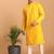 yellow mirror work georgette kurta pyjama set with cream fine satin bottom | festive & wedding wear
