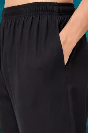 black asymmetric viscose kurta pyjama set with mirror work dupatta | festive & wedding wear