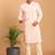 pink mirror work georgette kurta pyjama set with cream bottom | festive & wedding wear