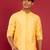 yellow silk blend nehru jacket | pure japan raw silk with all-over thread embroidery