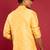 yellow silk blend nehru jacket | pure japan raw silk with all-over thread embroidery