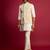 cream floral embroidered nehru jacket set with fine satin kurta & pant style pyjama | wedding formal wear
