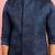 navy blue silk blend nehru jacket | floral thread embroidery all-over design