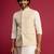 cream silk blend nehru jacket | all-over floral thread embroidery design