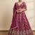 wine jacquard lehenga choli gold thread sequin work