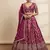 wine jacquard lehenga choli gold thread sequin work