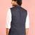 navy blue nehru jacket | jacquard floral pattern in imported suiting fabric
