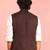chocolate brown nehru jacket | jacquard floral design in imported suiting fabric