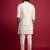 white zardozi embroidered nehru jacket with cream kurta pyjama set | wedding ethnic wear