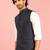 navy blue nehru jacket | self-textured imported suiting with satin lining | festive wear