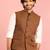 brown nehru jacket | self-textured imported suiting with satin lining | wedding wear