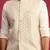 off white chikankari nehru jacket with cream satin kurta pant set | wedding & festive wear