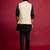 off-white sequin embroidered nehru jacket with black satin kurta & pants set | contrast festive bundle |