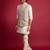grey chikankari nehru jacket with cream satin kurta pant set | wedding & festive wear