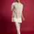 grey chikankari nehru jacket with cream satin kurta pant set | wedding & festive wear