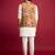 chiku embroidered nehru jacket with cream kurta & pant set
