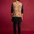 chiku embroidered nehru jacket with black kurta & pant set