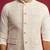 cream embroidered nehru jacket set with fine satin kurta & pant style pyjama | wedding formal wear