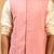 pink sequin nehru jacket set with cream kurta pyjama & pink sequin dupatta | wedding festive wear