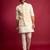 cream mirror work nehru jacket with satin kurta pant set | wedding & festive wear