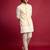 cream mirror work nehru jacket with satin kurta pant set | wedding & festive wear