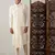 black mirror work nehru jacket with cream kurta pyjama set | contrast 3-piece festive ethnic wear