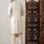 black mirror work nehru jacket with cream kurta pyjama set | contrast 3-piece festive ethnic wear