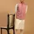 cream mirror work nehru jacket with viscose kurta pyjama set | 3-piece comfortable festive ethnic wear