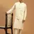 cream mirror work nehru jacket with self design kurta pyjama set | 3-piece embellished festive ethnic wear