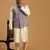 onion mirror work nehru jacket with cream viscose kurta pyjama set | comfortable contrast 3-piece festive wear